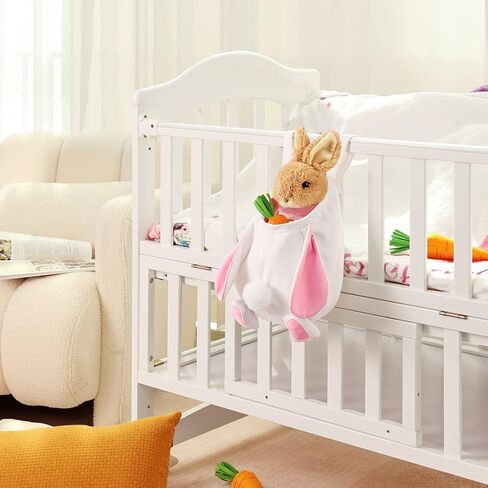 CiyvoLyeen Easter Bunny Basket Cute Rabbit Hanging Bag Easter Hanging Egg Bags Easter Gift for Boys Girls Spring Plush Storage Bag for Egg Hunting Bin Pod Car Back Seat Organizer Pink in Saudi Arabia