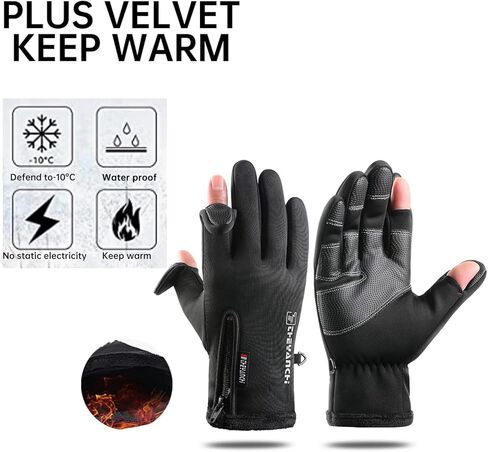 قفازات YAMEIZE مقاومة للرياح تعمل باللمس شتاء دافئ - قفازات رياضية مضادة للانزلاق للرجال والنساء تعمل في الهواء الطلق والقيادة وركوب الدراجات in Kuwait