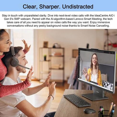 Lenovo 2024 IdeaCentre I Business AIO, 23.8" FHD Touchscreen, Intel Core i5-13420H, 32GB DDR5 RAM, 2TB SSD, Wireless KB & Mouse, Webcam Wireless Charging Base, Wi-Fi 6, Windows 11 Pro, Grey in Saudi Arabia