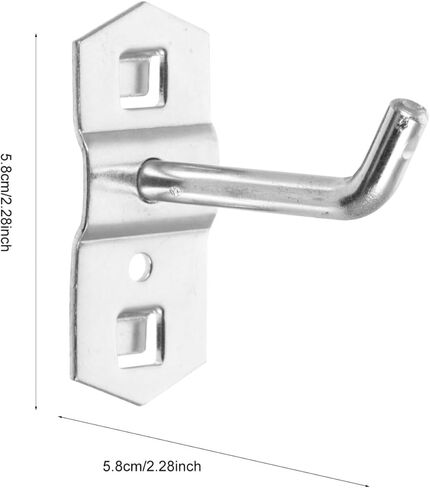 12 قطعة من خطافات بيجبورد شديدة التحمل من جارنيك للوحة لوك ذات فتحة مربعة وأداة تنظيم خطاطيف تنظيم على شكل حرف L خطاف معدني لولبي بيجبورد للتعليق in Kuwait