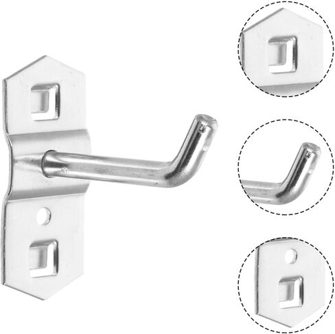 12 قطعة من خطافات بيجبورد شديدة التحمل من جارنيك للوحة لوك ذات فتحة مربعة وأداة تنظيم خطاطيف تنظيم على شكل حرف L خطاف معدني لولبي بيجبورد للتعليق in Kuwait