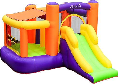 منزل نطاط مع منفاخ، منزل نطاط قابل للنفخ للأطفال مع منزلق للأطفال الصغار في الأماكن المغلقة أو الهواء الطلق أو الفناء الخلفي أو بيت اللعب، قلعة نطاطة مع القفز، حفرة الكرة، طوق كرة السلة وكرات الهدف in Kuwait