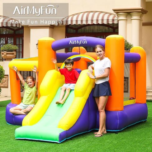منزل نطاط مع منفاخ، منزل نطاط قابل للنفخ للأطفال مع منزلق للأطفال الصغار في الأماكن المغلقة أو الهواء الطلق أو الفناء الخلفي أو بيت اللعب، قلعة نطاطة مع القفز، حفرة الكرة، طوق كرة السلة وكرات الهدف in Kuwait