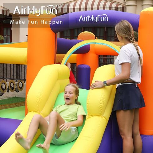 منزل نطاط مع منفاخ، منزل نطاط قابل للنفخ للأطفال مع منزلق للأطفال الصغار في الأماكن المغلقة أو الهواء الطلق أو الفناء الخلفي أو بيت اللعب، قلعة نطاطة مع القفز، حفرة الكرة، طوق كرة السلة وكرات الهدف in Kuwait