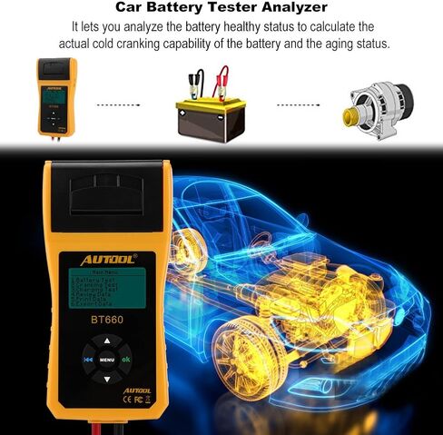 12V Car Conductance Battery Tester,Auto Battery Analyzer with Built-in Printer for Truck Marine Motorcycle SUV Boat in Saudi Arabia