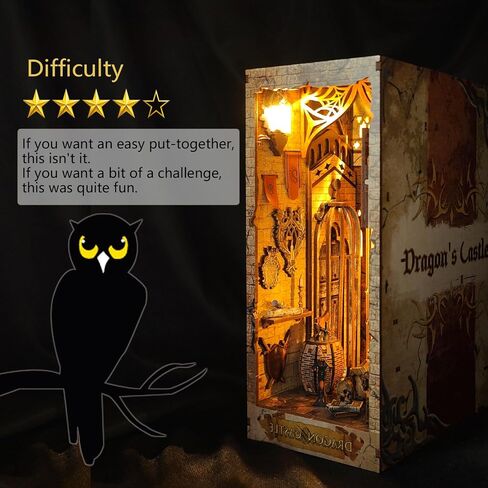 Luuwik Book Nook Kit، Dragon Booknook Kit Dollhouse 3D خشبية DIY لغز الكتب للبالغين زاوية إدراج لديكور المنزل in Saudi Arabia