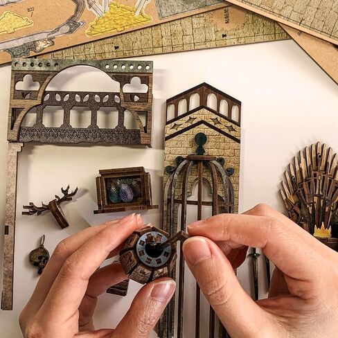 Luuwik Book Nook Kit، Dragon Booknook Kit Dollhouse 3D خشبية DIY لغز الكتب للبالغين زاوية إدراج لديكور المنزل in Saudi Arabia