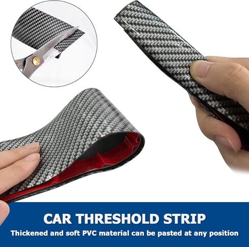واقي عتبة باب السيارة، واقيات دخول حافة السيارة، ملصق شريط غطاء الخدش، مصد السيارة من ألياف الكربون، شريط حماية تلقائي ضد الاصطدام يناسب معظم السيارات (3.93 بوصة × 39.37 بوصة) in Kuwait