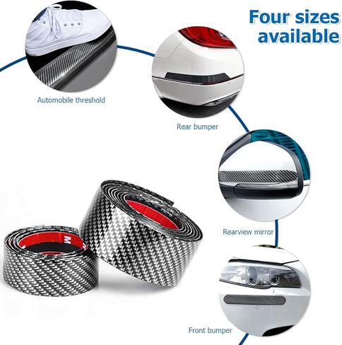 واقي عتبة باب السيارة، واقيات دخول حافة السيارة، ملصق شريط غطاء الخدش، مصد السيارة من ألياف الكربون، شريط حماية تلقائي ضد الاصطدام يناسب معظم السيارات (3.93 بوصة × 39.37 بوصة) in Kuwait
