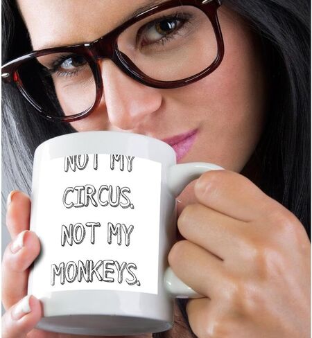 3dRose Not My Circus Not My Monkeys Mug, 11 oz, Blue in Saudi Arabia