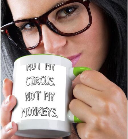 3dRose Not My Circus Not My Monkeys Mug, 11 oz, Blue in Saudi Arabia