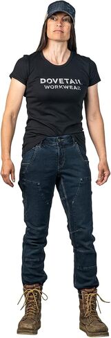 بنطال Dovetail Workwear النسائي Britt X Power Hemp، نيلي، 8x32 in Kuwait
