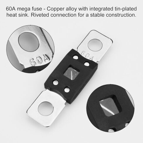 TNITRIB MEGA/AMG صمام كهربائي عالي التيار 60 أمبير للسيارات والشاحنات ومركبات البناء والحافلات والقوافل - حزمة من 2 in Kuwait