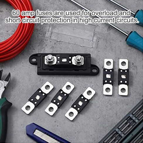 TNITRIB MEGA/AMG صمام كهربائي عالي التيار 60 أمبير للسيارات والشاحنات ومركبات البناء والحافلات والقوافل - حزمة من 2 in Kuwait