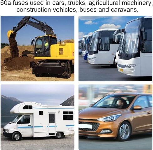 TNITRIB MEGA/AMG صمام كهربائي عالي التيار 60 أمبير للسيارات والشاحنات ومركبات البناء والحافلات والقوافل - حزمة من 2 in Kuwait