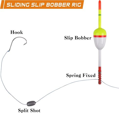 Fishing Bobbers Floats,Wood Slip Bobber Fishing Spring Oval Stick Slip Balsa Bobber for Crappie Catfish Trout Panfish Walleyes Fishing Tackle Accessories in Kuwait
