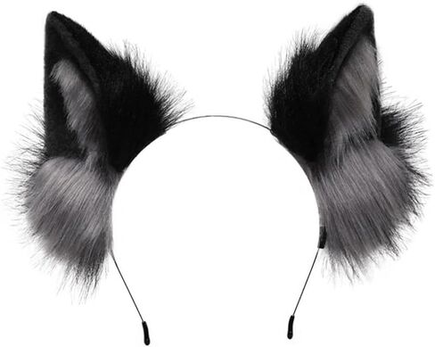 ILUFAM Handmade Wolf Ears Headband Furry Fox Cat Animal Ears Hair Hoop Halloween Anime Fancy Dress Party Cosplay Headwear in Saudi Arabia