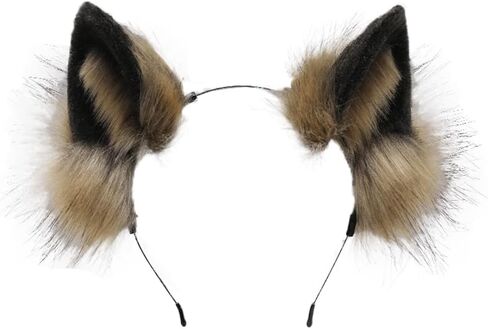 ILUFAM Handmade Wolf Ears Headband Furry Fox Cat Animal Ears Hair Hoop Halloween Anime Fancy Dress Party Cosplay Headwear in Saudi Arabia