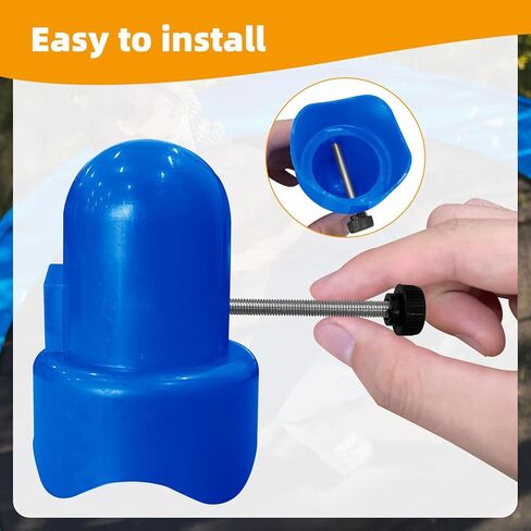 12 قطعة من أغطية عمود الترامبولين، معرف عالمي 28 مم (1.14 بوصة) خطافات ترامبولين على شكل حرف G وأغطية عمود الترامبولين الآمنة بقطر 1.5 بوصة مع إبهام لولبي لخطاف شبكة الترامبولين in Kuwait