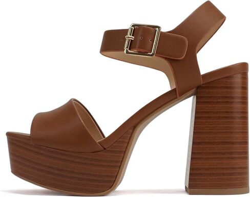 Soda “OPTIONS" ~ Women Open Square Toe Single Band Ankle Strap Buckle Platform High Heel Sandal in Saudi Arabia