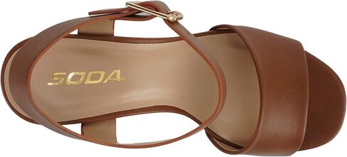 Soda “OPTIONS" ~ Women Open Square Toe Single Band Ankle Strap Buckle Platform High Heel Sandal in Saudi Arabia