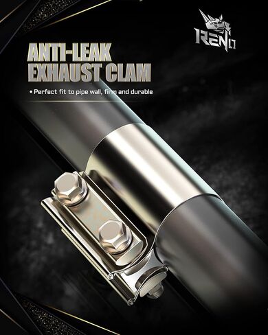 مشبك عادم RENO مقاس 2.0 بوصة، وصلة ربط كم بمشبك بعقب من الفولاذ المقاوم للصدأ تستخدم لأنابيب العادم ونهايات كاتم الصوت وتوصيل نظام العادم (قطعتان) in Kuwait