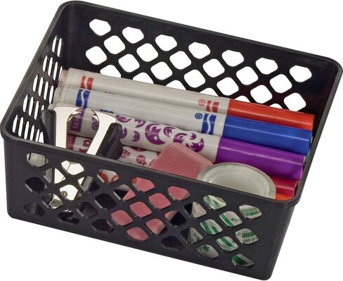 Officemate International Corp. 26201 Supply Basket, Stackable, Medium, 3/PK, Black in Saudi Arabia