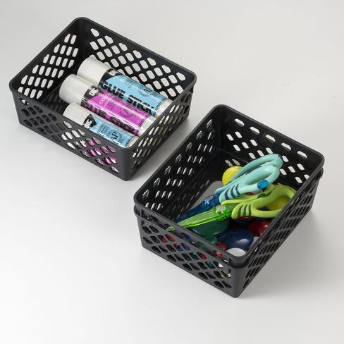 Officemate International Corp. 26201 Supply Basket, Stackable, Medium, 3/PK, Black in Saudi Arabia