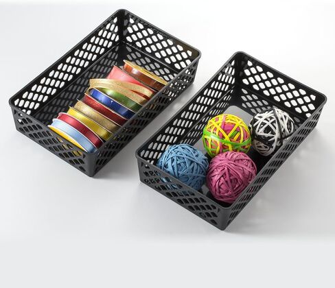 Officemate International Corp. 26201 Supply Basket, Stackable, Medium, 3/PK, Black in Saudi Arabia