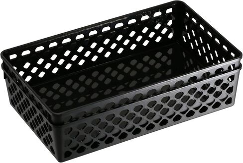 Officemate International Corp. 26201 Supply Basket, Stackable, Medium, 3/PK, Black in Saudi Arabia