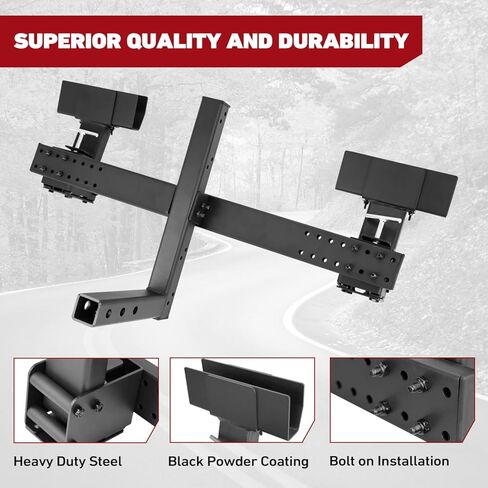 حامل سلة المهملات المزدوج من ELITEWILL يسمح بالنسخ الاحتياطي، سلة قمامة عالية التحميل، حامل وصلة ربط مناسب للمركبات/السيارات/الشاحنات/عربات الجولف/ATV/UTV مع جهاز استقبال وصلة 2 بوصة in Kuwait