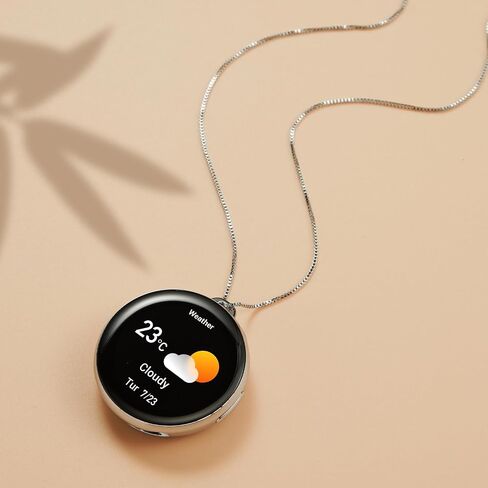 ساعة ذكية Easyfone DM75 2 في 1 للنساء، ساعة جيب مع سلسلة وساعة ذكية معصم بسيطة مع شاشة AMOLED مستديرة 1.04 بوصة ومراقبة معدل ضربات القلب للنوم، إشعار ذكي (فضي) in Saudi Arabia