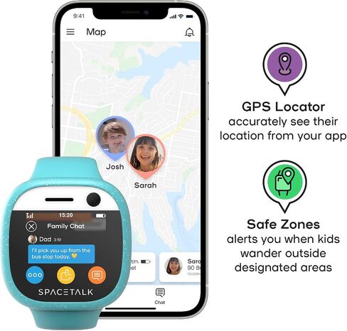 SPACETALK Adventurer 4G Kids Smart Watch with Phone and GPS Tracker - SIM Included, Texting, SOS Button, Camera, School Mode - Black in Saudi Arabia