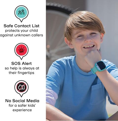 SPACETALK Adventurer 4G Kids Smart Watch with Phone and GPS Tracker - SIM Included, Texting, SOS Button, Camera, School Mode - Black in Saudi Arabia