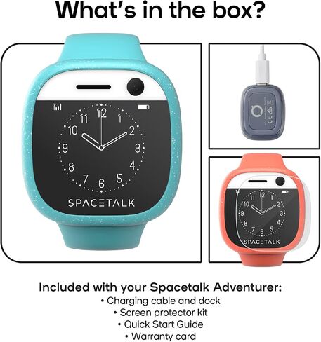 SPACETALK Adventurer 4G Kids Smart Watch with Phone and GPS Tracker - SIM Included, Texting, SOS Button, Camera, School Mode - Black in Saudi Arabia