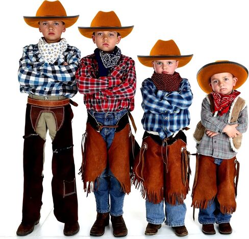 SGBETTER 4 Pack Kids Cowboy Hat Felt Western Cowboy Hat Wide Brim Cowgirl Hat for Boys Girls Cosplay Party Costume Accessory in Saudi Arabia