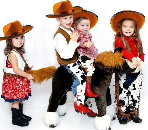 SGBETTER 4 Pack Kids Cowboy Hat Felt Western Cowboy Hat Wide Brim Cowgirl Hat for Boys Girls Cosplay Party Costume Accessory in Saudi Arabia
