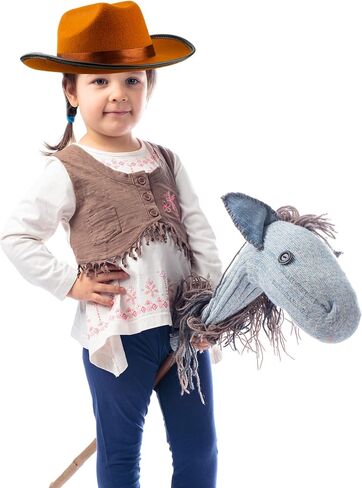 SGBETTER 4 Pack Kids Cowboy Hat Felt Western Cowboy Hat Wide Brim Cowgirl Hat for Boys Girls Cosplay Party Costume Accessory in Saudi Arabia