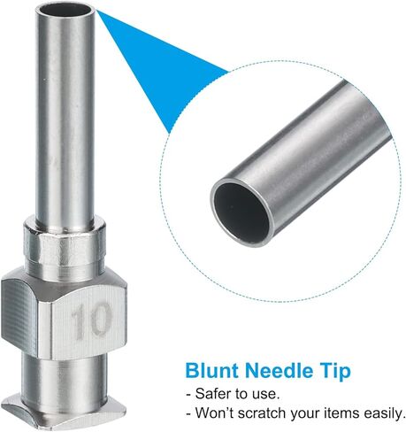 PATIKIL 10/12/14/16/18/20/24Ga x 0.5 بوصة أطراف إبرة توزيع من الفولاذ المقاوم للصدأ، 7 قطع من أنبوب إبرة الغراء المعدني أطراف حادة قفل Luer لمختبر حبر الغراء السميك، فضي in Kuwait
