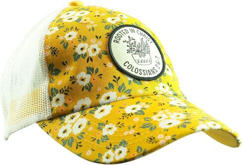 قبعة Kerusso Cherish Girl المتجذرة في قبعة المسيح، أصفر/أبيض، مقاس واحد in Kuwait