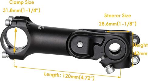 Satori 1-1/8 "x 31.8 مللي متر x 120 مللي متر تعديل مزدوج الجذعية دراجة دراجة الناهض تمديد الثنائي قابل للتعديل لدراجة الطريق الجبلية in Kuwait