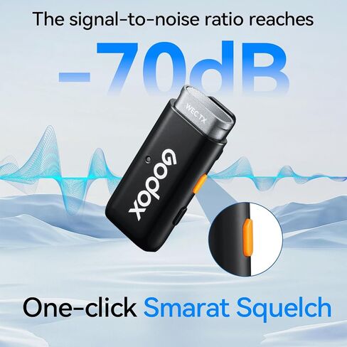 GODOX Wireless Microphone for iPhone with Charging Case, Wireless iPhone Microphone-Smart Squelch, Excellent Sound Fidelity, Long Range Transmission, 8H Working Time, 2.4GHz, Light Weight, iPhone mic in Saudi Arabia