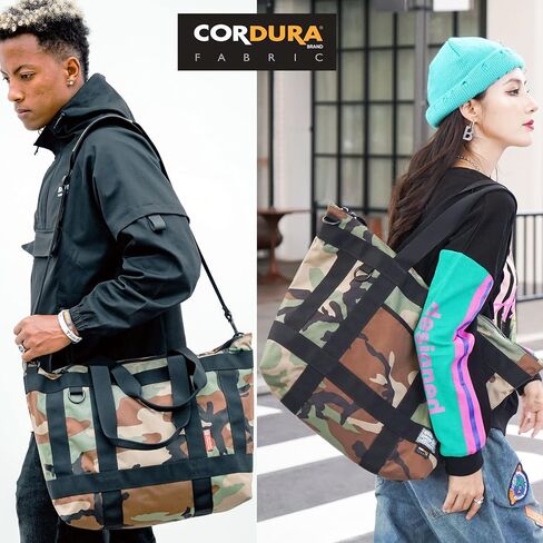 Rough Enough Large Tote Bag for Women Work Tote Bag for Men Preppy Teens with Zipper Outdoor School Causal Green Camo Military Army Cordura Canvas in Saudi Arabia