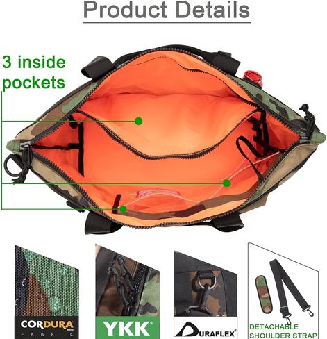 Rough Enough Large Tote Bag for Women Work Tote Bag for Men Preppy Teens with Zipper Outdoor School Causal Green Camo Military Army Cordura Canvas in Saudi Arabia
