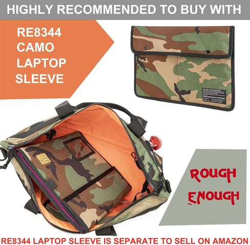 Rough Enough Large Tote Bag for Women Work Tote Bag for Men Preppy Teens with Zipper Outdoor School Causal Green Camo Military Army Cordura Canvas in Saudi Arabia