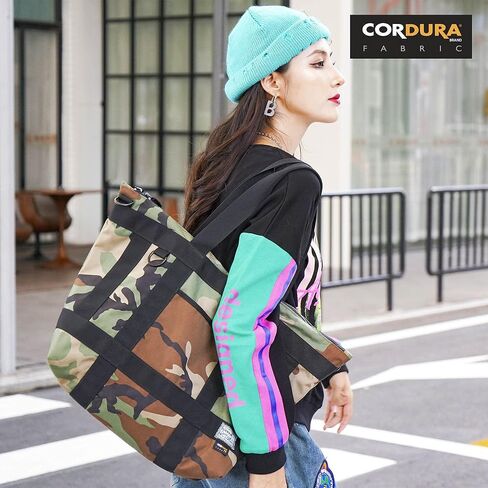 Rough Enough Large Tote Bag for Women Work Tote Bag for Men Preppy Teens with Zipper Outdoor School Causal Green Camo Military Army Cordura Canvas in Saudi Arabia