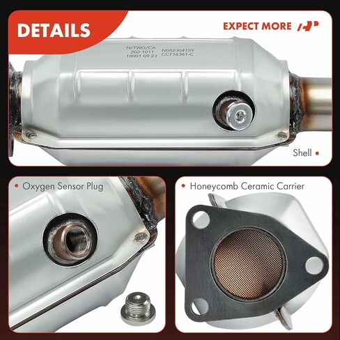A-Premium Catalytic Converter Kit Direct-Fit Compatible with Honda Pilot 2003-2004 & Acura MDX 2001-2002, 3.5L, E.P.A. Compliant in Saudi Arabia