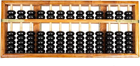 Asian Home Vintage-Style 13 Column Rods Wooden Abacus Professional Soroban Chinese Japanese Calculator Counting Tool (Large) - 14.5" x 6" in Saudi Arabia