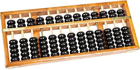Asian Home Vintage-Style 13 Column Rods Wooden Abacus Professional Soroban Chinese Japanese Calculator Counting Tool (Large) - 14.5" x 6" in Saudi Arabia