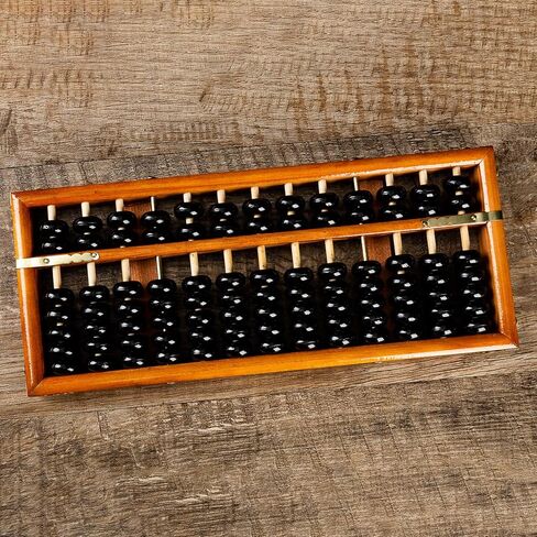 Asian Home Vintage-Style 13 Column Rods Wooden Abacus Professional Soroban Chinese Japanese Calculator Counting Tool (Large) - 14.5" x 6" in Saudi Arabia